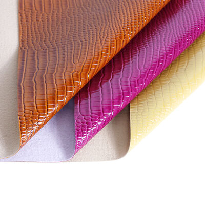 Hot Selling Crocodile Pattern Knitted Backing PVC Artificial Leather Embossed Waterproof Furniture Sofa Home Decorative Bag
