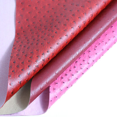 0.8mm Thick PVC Pig Skin Ostrich Embossed Rexine Leather Waterproof Customized Color Decorative Manufacturing Bags Shoes