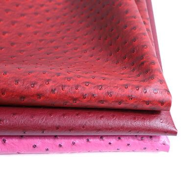 0.8mm Thick PVC Pig Skin Ostrich Embossed Rexine Leather Waterproof Customized Color Decorative Manufacturing Bags Shoes