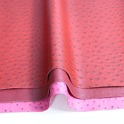 0.8mm Thick PVC Pig Skin Ostrich Embossed Rexine Leather Waterproof Customized Color Decorative Manufacturing Bags Shoes
