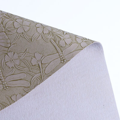 New 1.0mm Thick Printed PVC Leather Brushed Bottom Carp Flower Embossed Pattern Garment Luggage Shoes Sofa/Bag Decoration