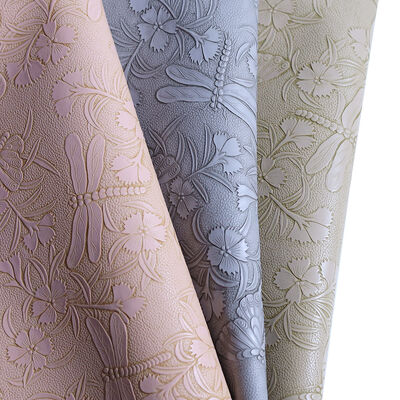 1.0MM PVC Embossed Floral Synthetic Leather Fabric Waterproof Abrasion-Resistant Customized Color Furniture Garment Bag