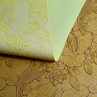 Waterproof Anti-Mildew Floral 3D Embossed 1mm Faux Synthetic Vinyl Fabric Knitted Upholstery PVC Leather Furniture Bag Garment