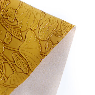 Waterproof Anti-Mildew Floral 3D Embossed 1mm Faux Synthetic Vinyl Fabric Knitted Upholstery PVC Leather Furniture Bag Garment