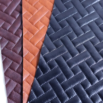 Embroidery Embossed PVC Diamond Stitching Quilted Synthetic Leather Fabric Decorative Waterproof Wear-Resistant Furniture Bags