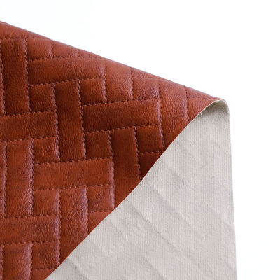 Factory Direct PVC Synthetic Leather Material for Bags Furniture Waterproof Checkered Pattern Custom Colors Wholesale Stock