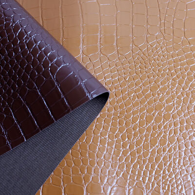 2026 White Crease Resistant Crocodile Skin Embossed PVC Synthetic Leather Fabric Waterproof Velvet Backing Making Purse Bag