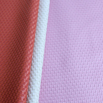 Woven Pattern Vegan Synthetic Leather Fabric PVC Material Bags Purses Totes Wallets Furniture Decorative Accessories Craft Use