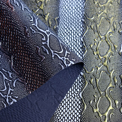 Factory Direct Sale Waterproof Glossy Embossed Crocodile Pattern PVC Synthetic Faux Leather Furniture Decorative Bag