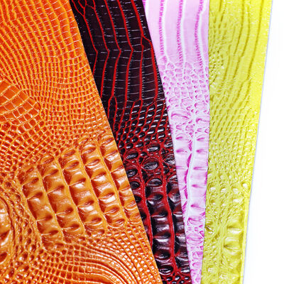 High Quality Anti Mold Waterproof PVC Artificial Leather Crocodile Pattern Custom Color for Shoe Materials Luggage Bag