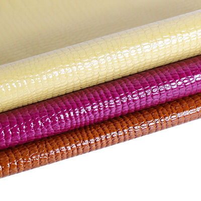 Crocodile Embossed PVC Synthetic Leather Fleece Cloth Bags Furniture Garment Decorative Use-Anti-Mildew Customized Color 1.0mm