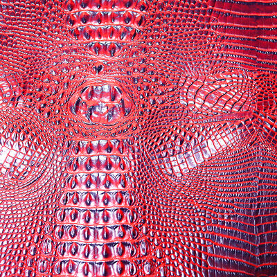 Glossy Embossed Synthetic PVC Leather Fabric Crocodile Faux Leather Waterproof Water Resistant Stain Resistant 1.5MM Thick for