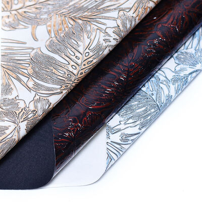 Antique Flower Grain Double Faced Embossed Knitted Eco-Friendly Synthetic PVC Leather Fabric Decorative Furniture Bag Belt