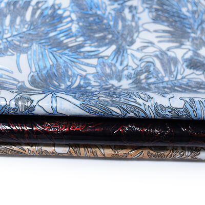 Antique Flower Grain Synthetic PVC Leather Fabric Double Faced Anti-Mildew Knitted Decorative Belt Box Packing Bags Furniture