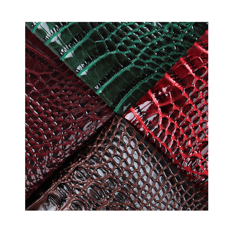 3D Spray Embossed Crocodile Pattern Waterproof Stain Repellent PVC Leather Fabric for Bags Luggage & Accessories