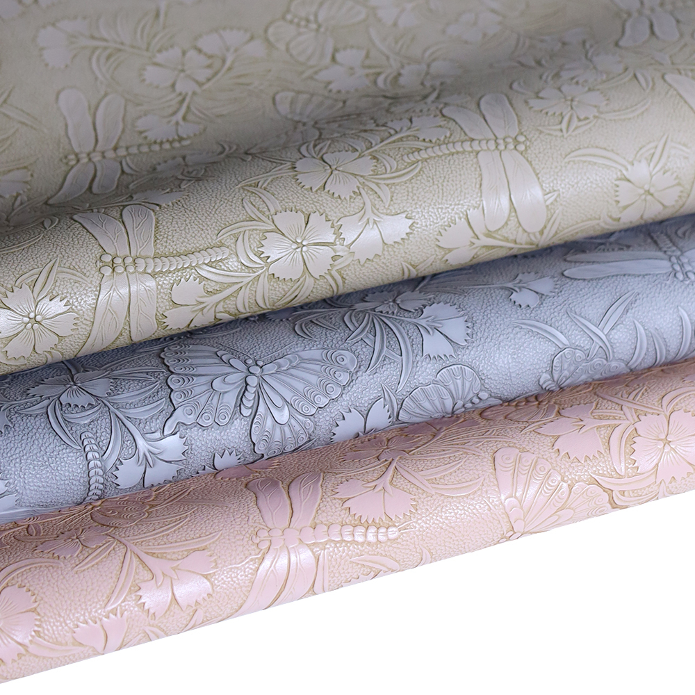Embossed PVC Synthetic Leather Wear-Proof Waterproof Anti-Mildew Abrasion-Resistant 1.0mm Thick Customized Color Decorative Bags