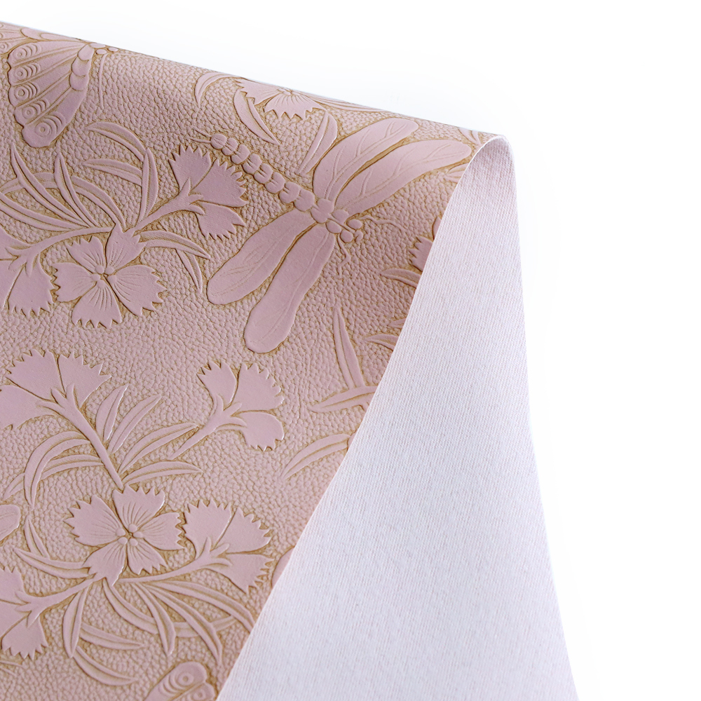 Two-color Waxing Tangcao Flower Embossed Vintage Brown Olive Green Multi-color PVC Synthetic Leather Furniture Decorative