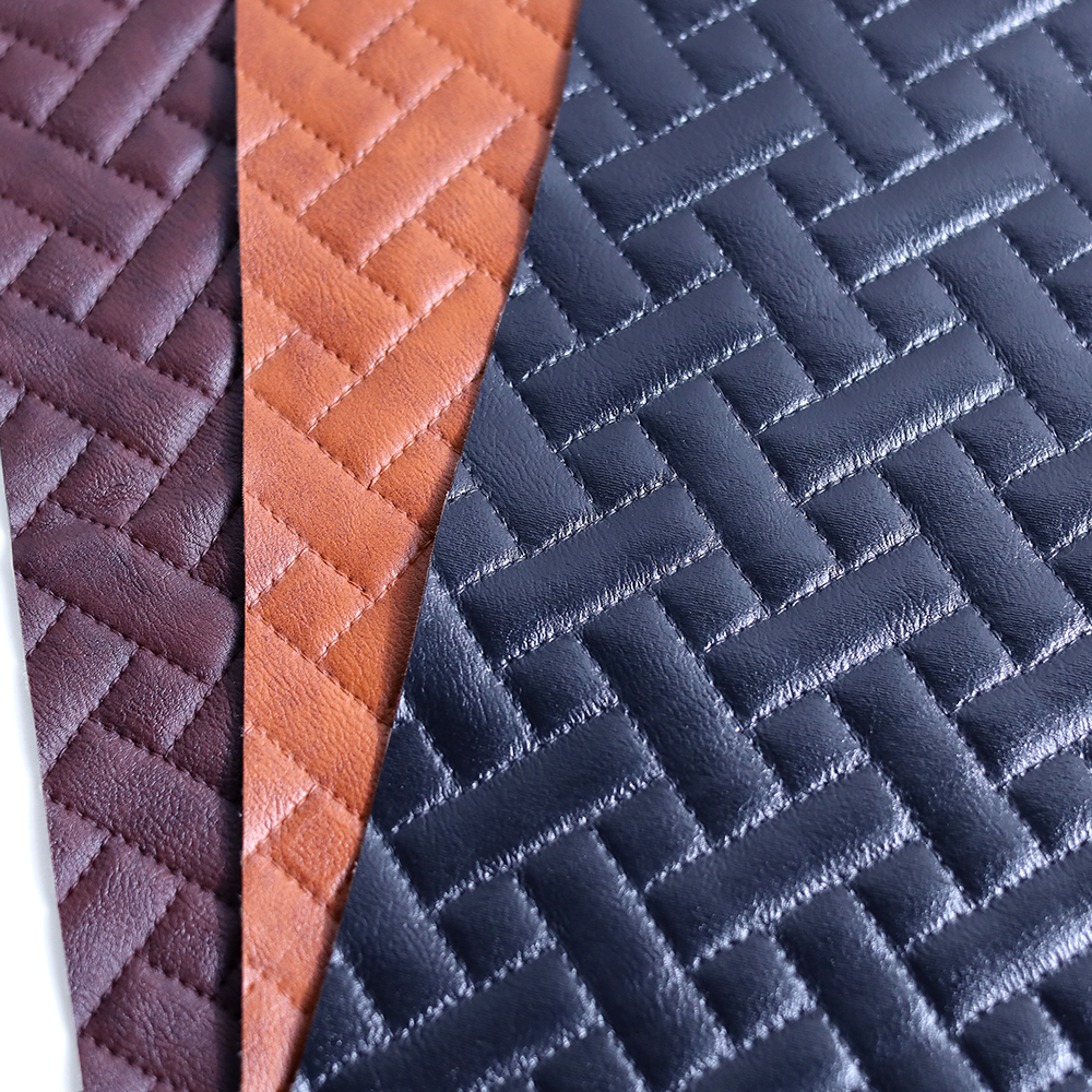 Embroidery Embossed PVC Diamond Stitching Quilted Synthetic Leather Fabric Decorative Waterproof Wear-Resistant Furniture Bags