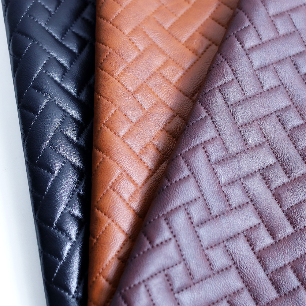 Fashion Bags Eco-Friendly Waterproof Embossed Quilted PVC Faux Leather Upholstery for Furniture & Decorative Use