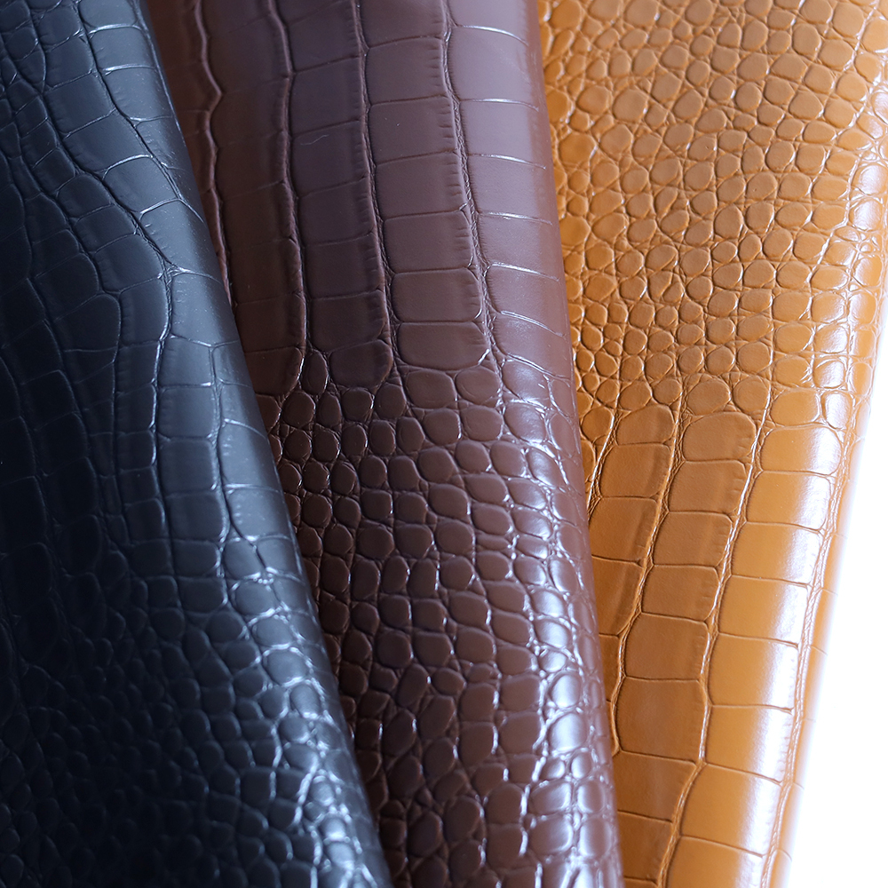 Wholesale High Quality Embossed Crocodile Textured PVC Artificial Leather Sofa Garment Stretch Home Textile Waterproof Bags
