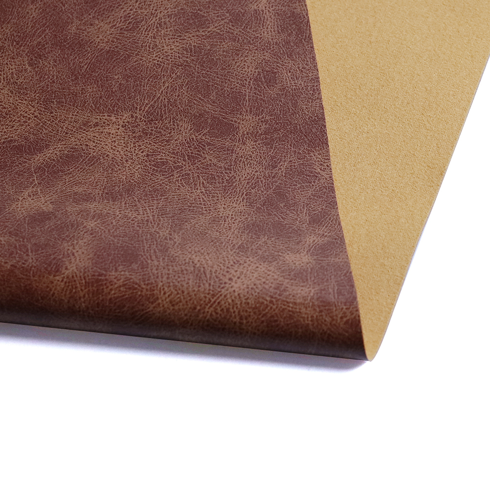 Wholesale Spot Waterproof Embossed Vintage Crazy Horse Grain Two-Tone PU Synthetic Leather Customized Color for Women's Garment