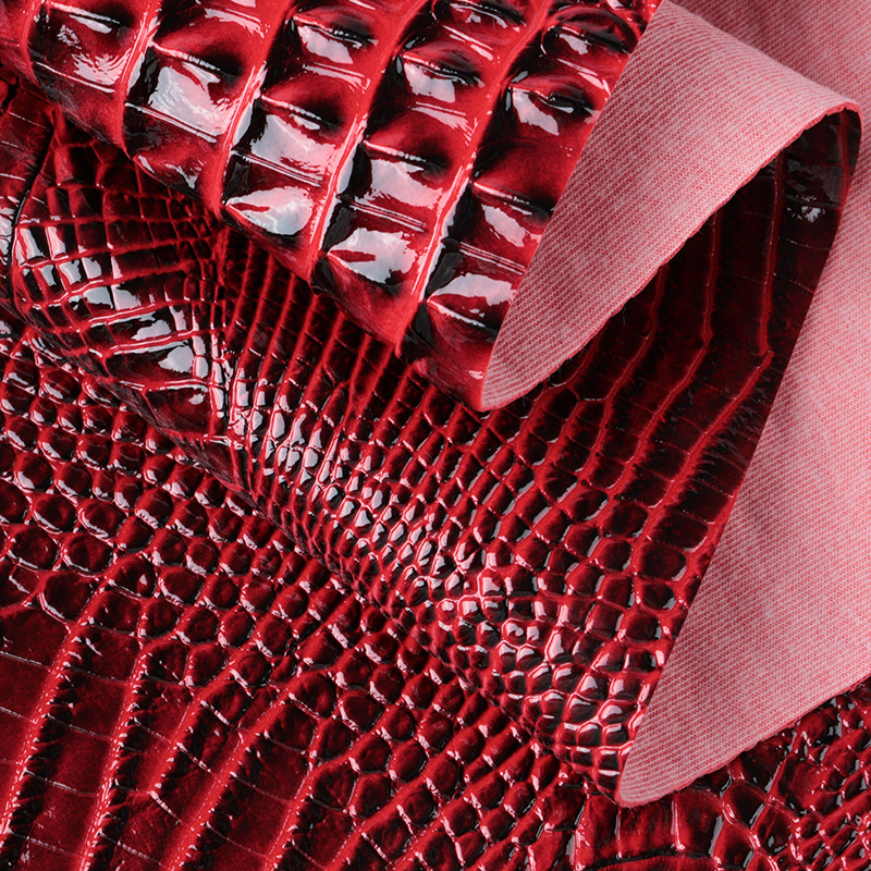 PVC Embossed Alligator Pattern Synthetic Leather Waterproof Fabric for Bags Accessories Handbags Belts Wallets