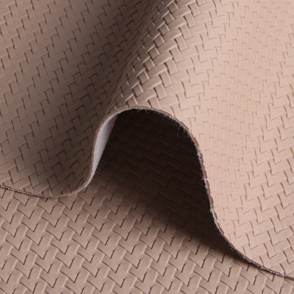 Custom Embossed Synthetic Faux PVC Woven Leather Garment Decorative Waterproof Eco-Friendly Furniture Making Handbags Wallpaper
