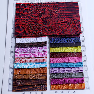 Crocodile Embossed Knitted PVC Synthetic Leather Fleece Cloth Waterproof Anti-Mildew Wind Proof 1.5MM Thick Custom Accessories